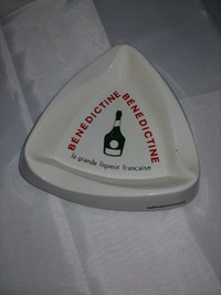 Antique Ashtray -Advertising Benedictine Liquor - Ceramic Marked