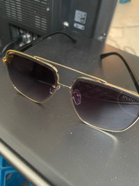  Gucci square gold rim sunglasses