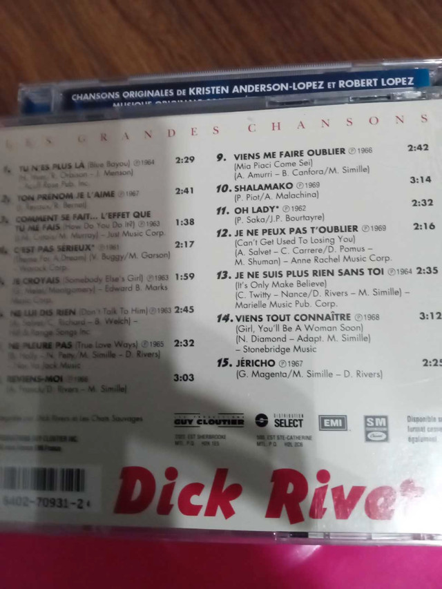 Les grandes chansons de Dick Rivers  in CDs, DVDs & Blu-ray in Saint-Hyacinthe - Image 2
