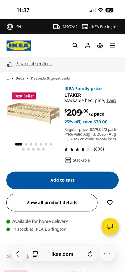 twin bed frame ikea utaker, View more