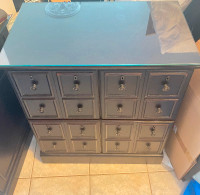 Bombay 2-Drawer Filing Cabinet with Glass Top For Sale