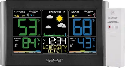 La Crosse Technology C85845-INT Weather Station, Black, View more