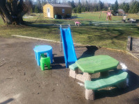 Kids Picnic Table, Table Chairs and Slide 