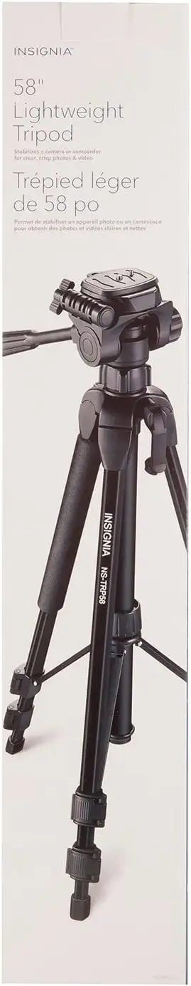 The Insignia NS-TRP58-C is a 58-inch tripod stand designed for cameras, projectors, or lighting equi...