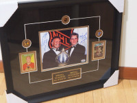 Bobby Hull & Brett Hull Hart Memorial Trophy Dual Autographed