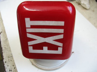 Theater EXIT sign red glass, vintage, genuine , wall mount