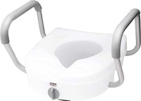 Carex Health Brands E-Z Lock Raised Toilet Seat with Handles 5"