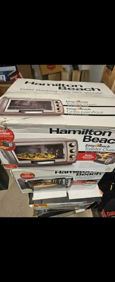 New Hamilton Beach 6 Slice Easy Reach Toaster Oven,Black, View more