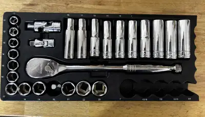 MAXIMUM 1/2 Drive 13inch Ratchet Professional Grade Socket Set, View more