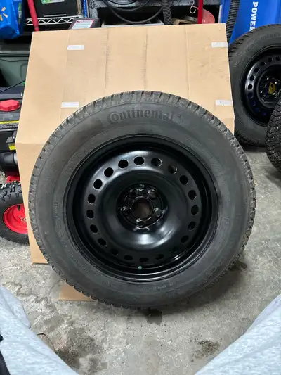 Set of studded 225/65R17 Continental Ice Contact winter tires for sale. 10/32 tread left. Mounted on...