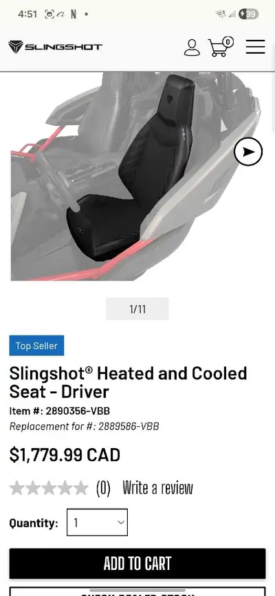 Polaris heated/cooled seat NEW, View more