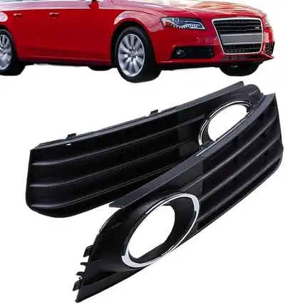 New Left Side Front Bumper Fog Light Grille Cover designed for direct replacement on the Audi A4 B8...