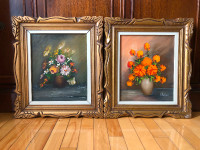 A pair of Original oil paintings on canvas framed and signed