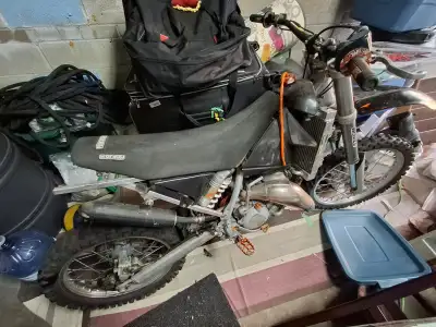 2000 KTM two-stroke dirt bike, project or parts bike. $500 OBO. It doesn’t run right now, and I have...