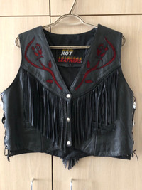 Black leather Vest