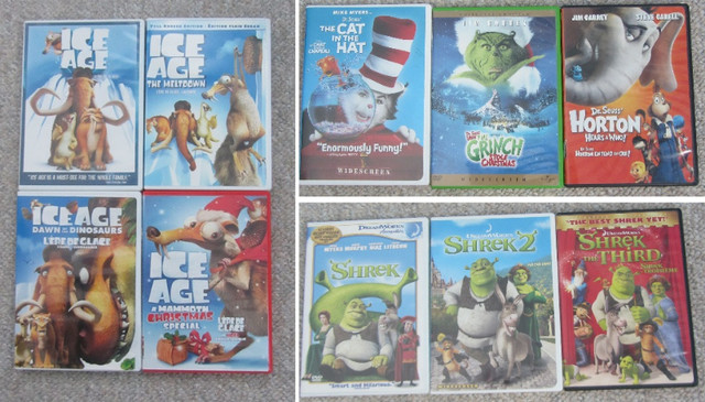 Ice Age, Dr. Suess, or Shrek on DVD in CDs, DVDs & Blu-ray in Kitchener / Waterloo
