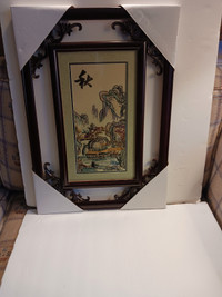 Framed Oriental Needlework Picture