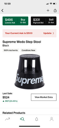 SUPREME WEDO STEP STOOL - BLACK - BRAND NEW IN BOX