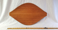 NCC Japan mcm sushi teak bentwood thin tray leaf shaped c1960s