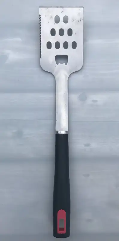 NEW Stainless Steel BBQ Spatula - 2 in 1 - Rubber/Plastic Handle, View more