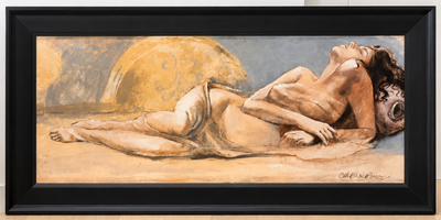 Elegant Framed Contemporary Figurative Painting, View more
