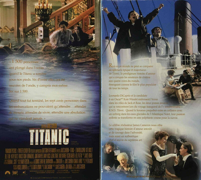 VHS - Titanic (2 cassettes) - 10$ Boitier dans CD, DVD et Blu-ray  à Granby - Image 3