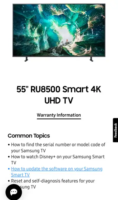 Samsung 55" RU8500 Smart 4KUHD TV, View more