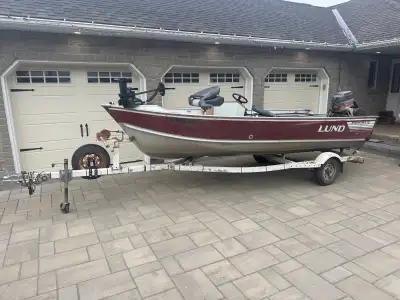 Selling my Lund 16’/mariner 45 that i redid All new marine grade plywood throughout All new stainles...
