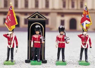 Wm Britain Set 00091 - Scots Guard Colour Party with Sentry Box, from the 'Ceremonial' series issued...