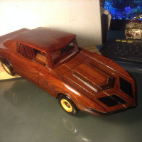 Old Hand Made Wood Model Car