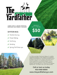 Yardfather Lawn Care. Mowing/Aerating/Power Raking Southwest CGY
