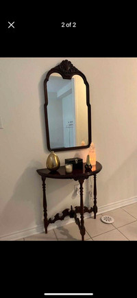 Mirror and hall console (antique)