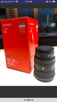 Sony 20mm 1.8 E-mount Full frame lens