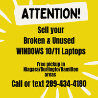 WE P.A.Y!: Damaged Windows 8/10 laptops-FREE PICKUP
