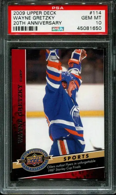 CARTE DE HOCKEY 2009 UPPER DECK  #114 WAYNE GRETZKY PSA 10 HOF, View more