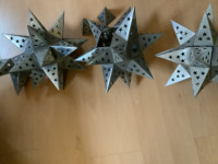 Christmas Tin Stars Decor,  for all holidays/year round