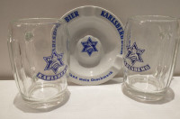 Vintage Karlsberg beer mugs and ashtray