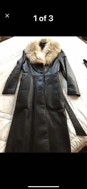 Leather coat, View more