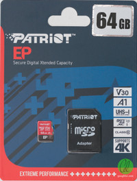 Brand NEW SEALED Patriot 64GB A1 V30 Micro SD Card AndroidTablet