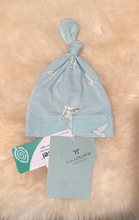 New Loulou Lollipop, Top Knot Beanie Newborn Hat, Doves