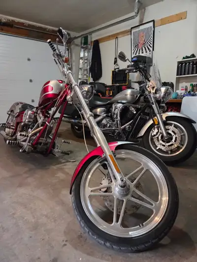 Custom chopper built in california. Hit me up for more info! Took it to life sentence cycles last ma...