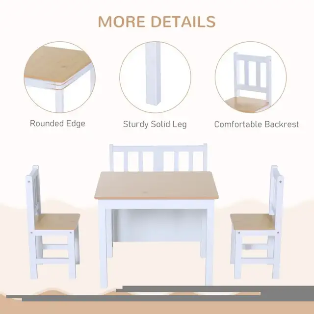$49-$99, 2 or 4pc Set Kids Wood Table Chair Bench in Chairs & Recliners in Markham / York Region - Image 6