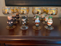 Vintage Hummel figurine wine glasses set of 12.