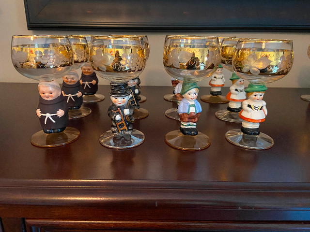Vintage Hummel figurine wine glasses set of 12. in Arts & Collectibles in Mississauga / Peel Region