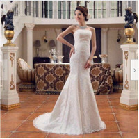 Lace Mermaid Wedding Gown Lace-up Back Dress 11/12, 13/14 -NEW