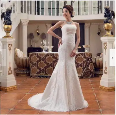 Lace Mermaid Wedding Gown Lace-up Back Dress 11/12, 13/14 -NEW, View more