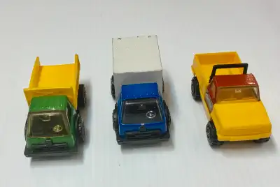 Three Vintage Tonka Trucks Pressed Steel Toy Car Vehicle 1. Vintage Tonka #093 Green and Yellow Truc...