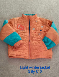 Light winter coat for kids 3-5yr