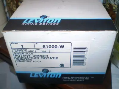 NEW ROTARY DIMMER SWITCH 120 VOLTS 1000 WATTS, View more