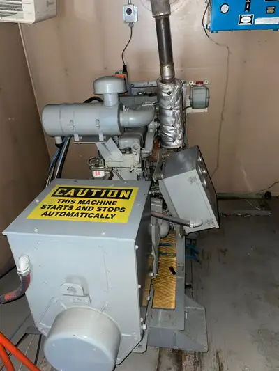 Only 900 hours Stamford Generator Perkins 4 cyl engine 600v 3 phase power 38kva 30kw comes on frame...